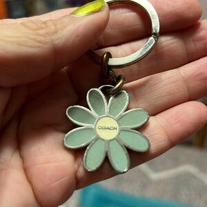 Coach Blue Daisy Keychain